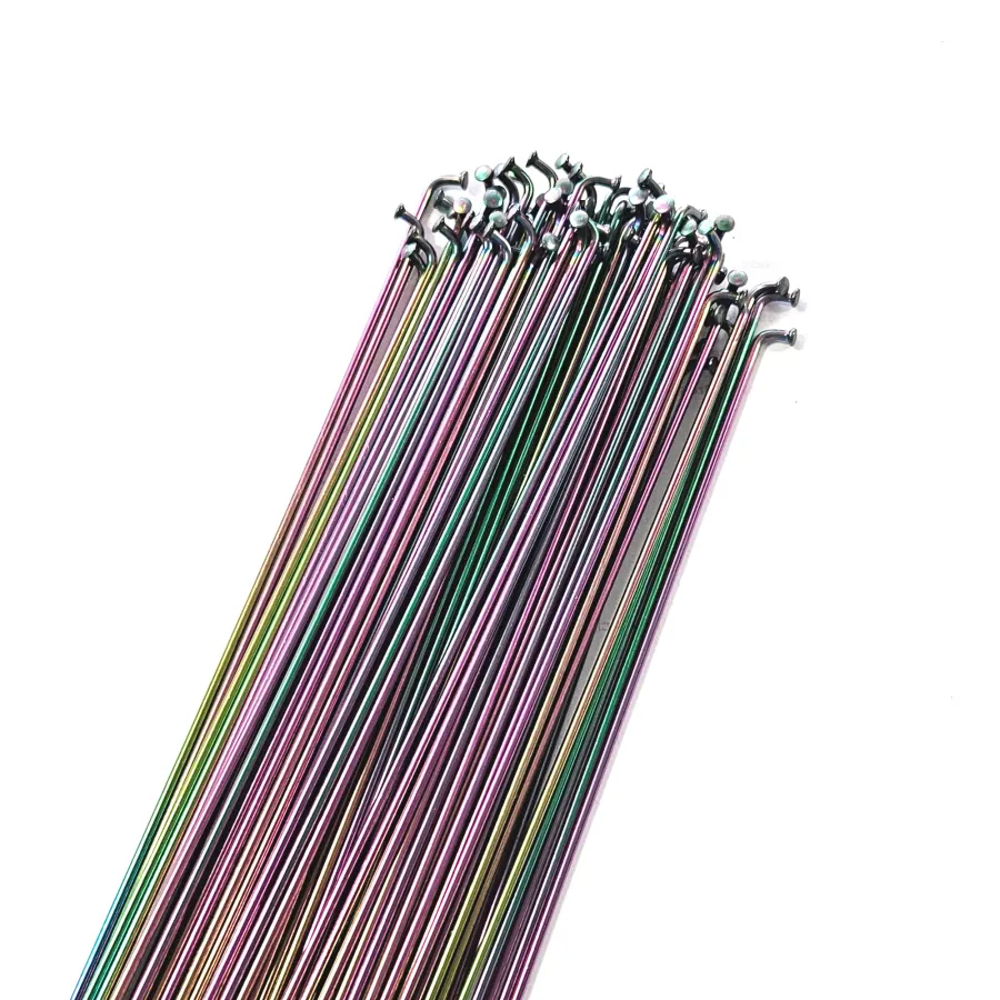 Universal Custom Size Titanium Spoke 14G Rainbow